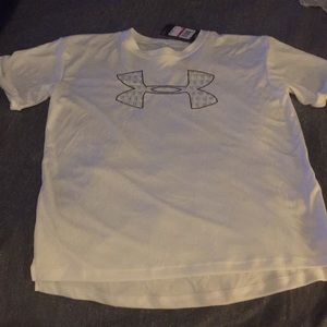 Under Armour graphic white logo heatgear Tee shirt XS